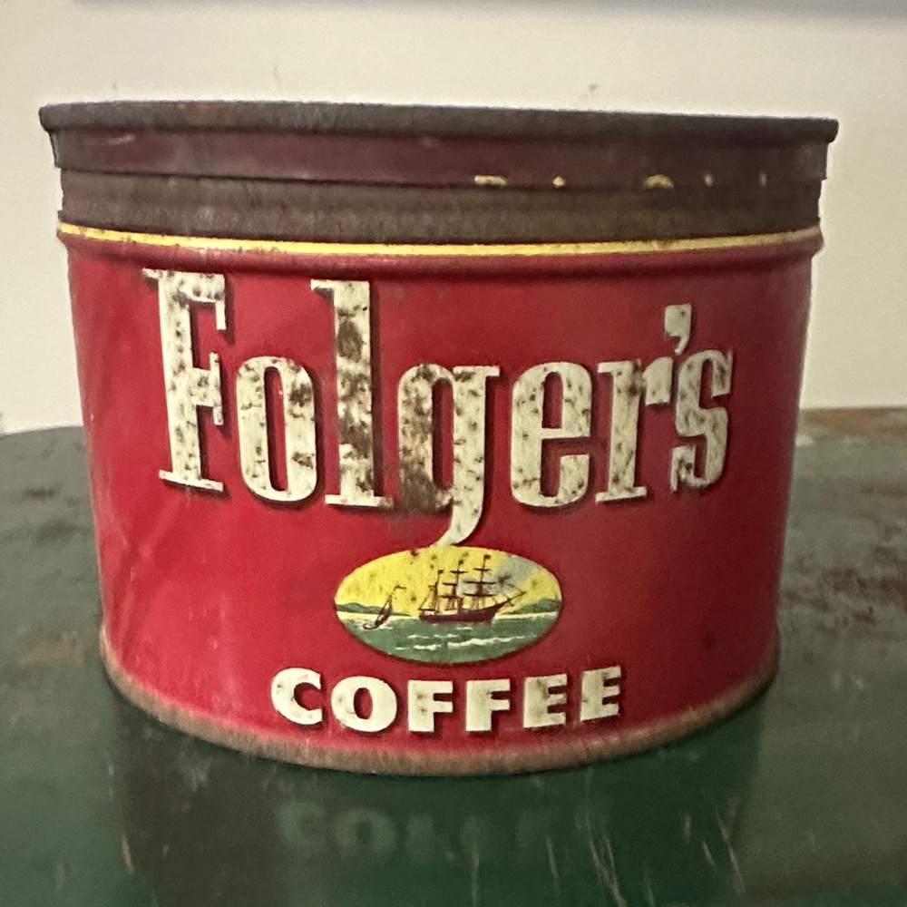 Vintage Red Folger’s Coffee Tin